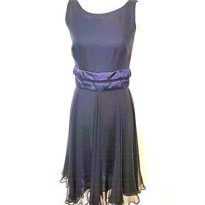 Black Dress LBD Satin and Chiffon